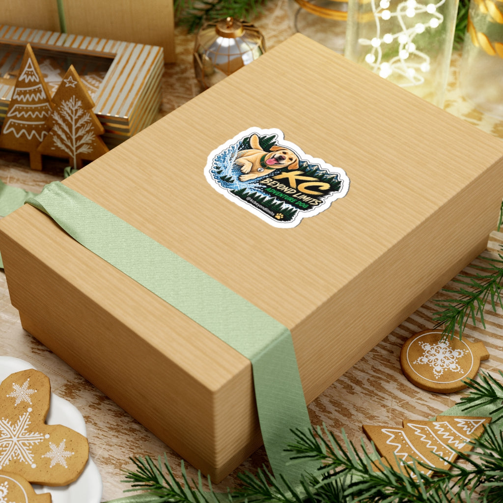 KC Adventure Dog Splash Sticker, 3 in — supplier mockup 3