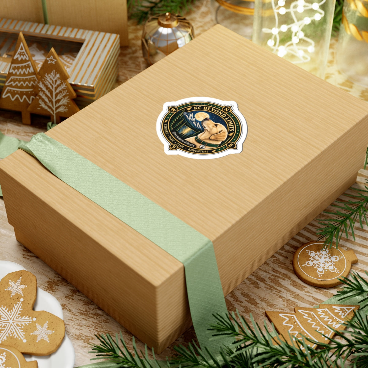 KC Moon Compass Sticker, 3 in — supplier mockup 3