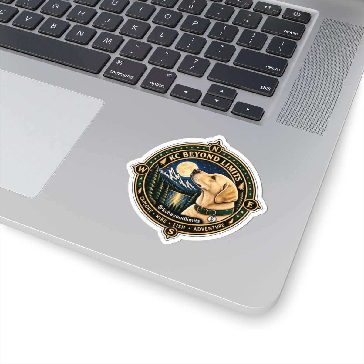 KC Moon Compass Sticker, 3 in — supplier mockup 2