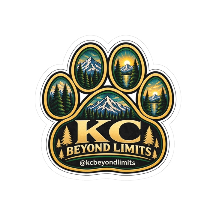 KC Mountain Paw Sticker, 3 in — supplier mockup 1