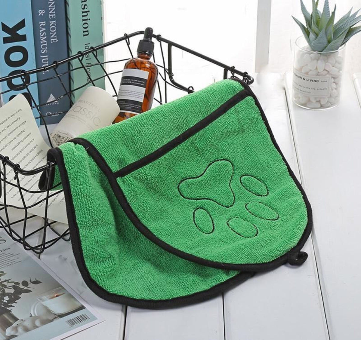 BeNat Dog Drying Towel with Hand Pockets